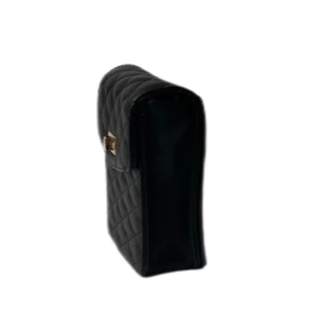 Above It All Purse Black Crossbody with Gold Tone Hardware and Chain Link Shoulder Strap