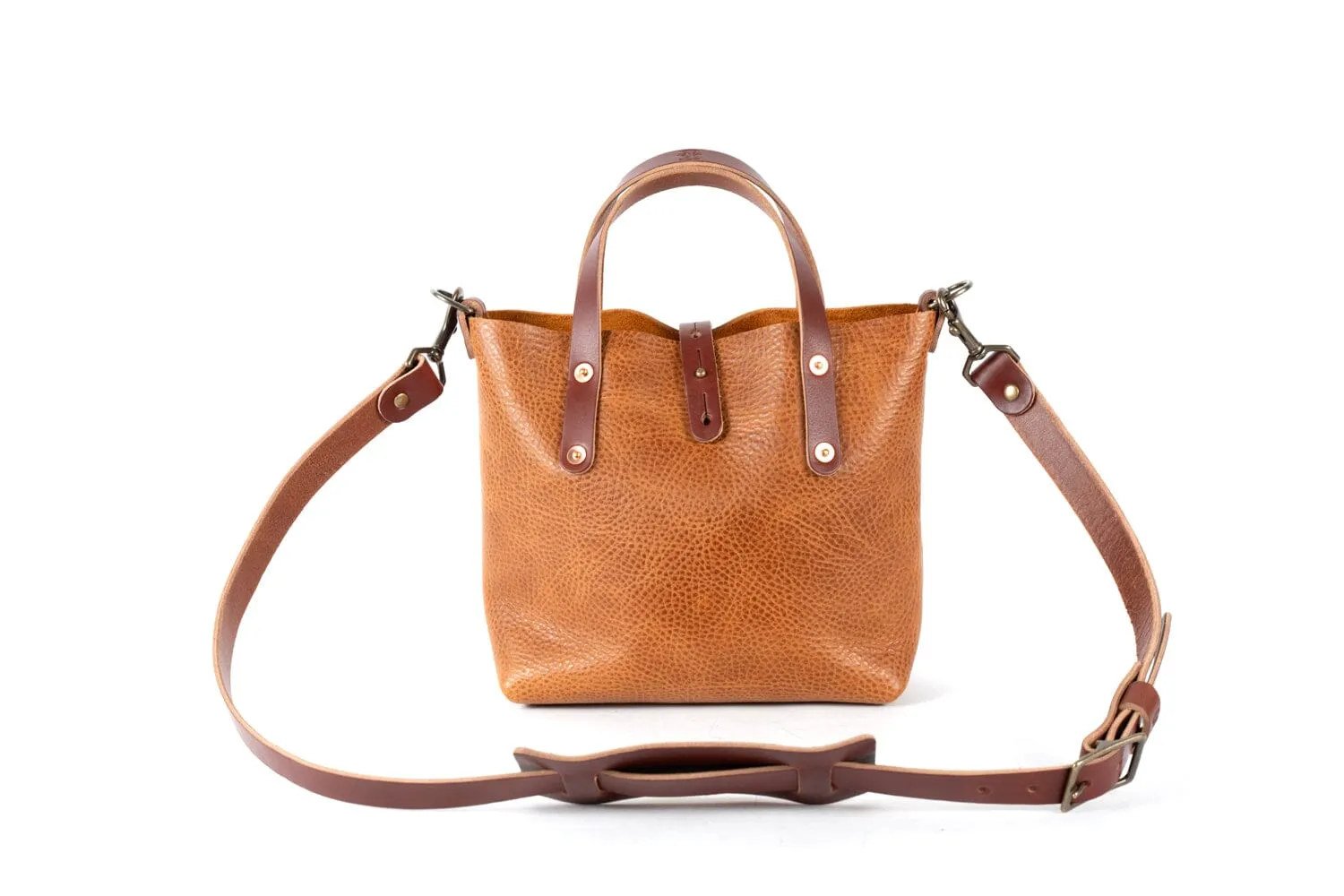 AVERY LEATHER TOTE BAG - MINI CROSSBODY - HONEY - IN STOCK