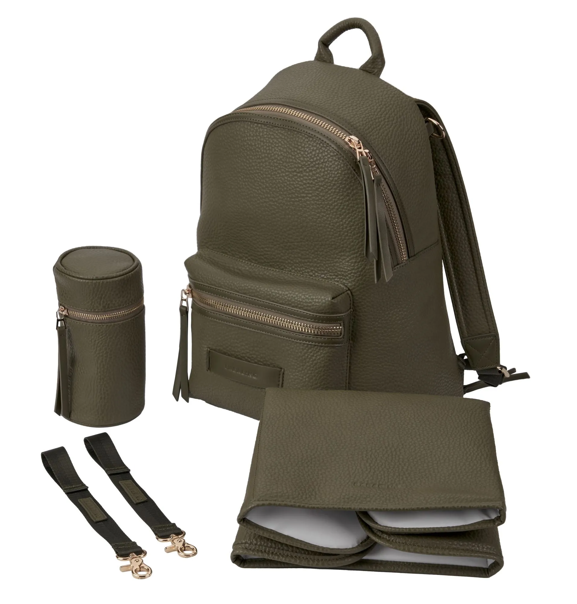 Bababing Luca Vegan Leather Changing Backpack - Olive