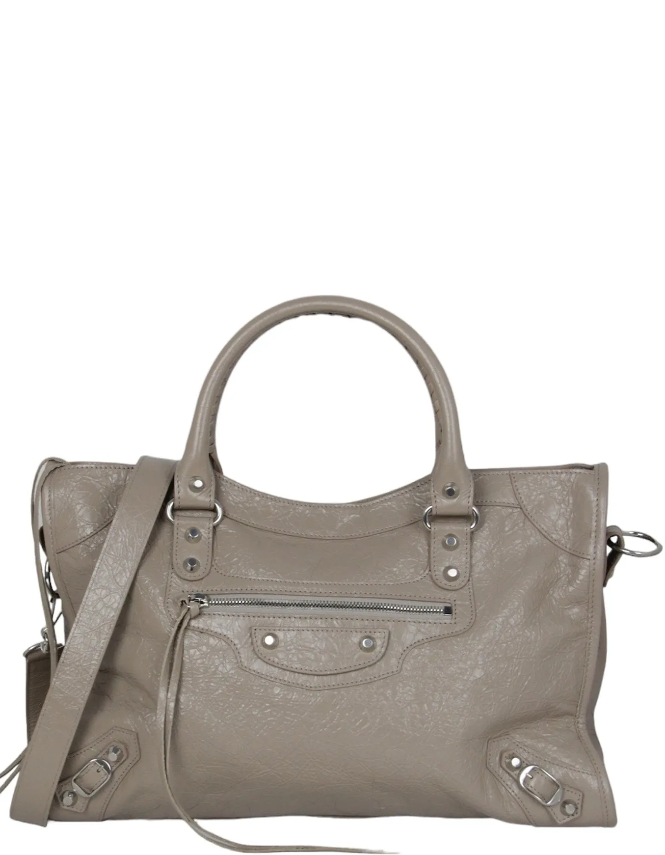 Balenciaga Grey Leather Medium Le City Bag