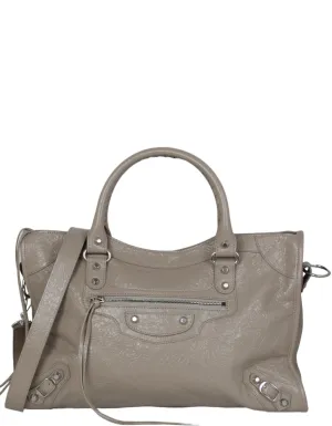 Balenciaga Grey Leather Medium Le City Bag