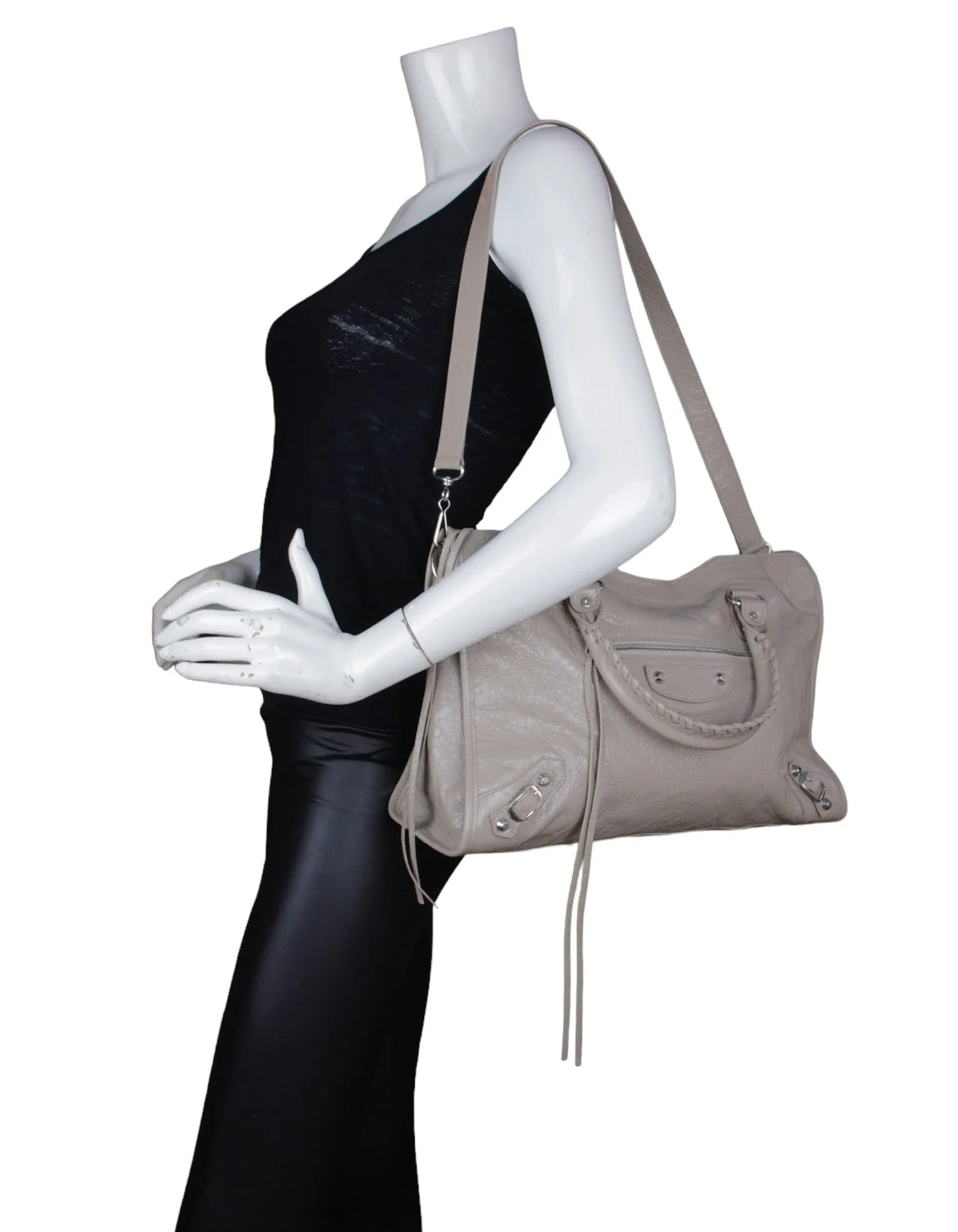 Balenciaga Grey Leather Medium Le City Bag