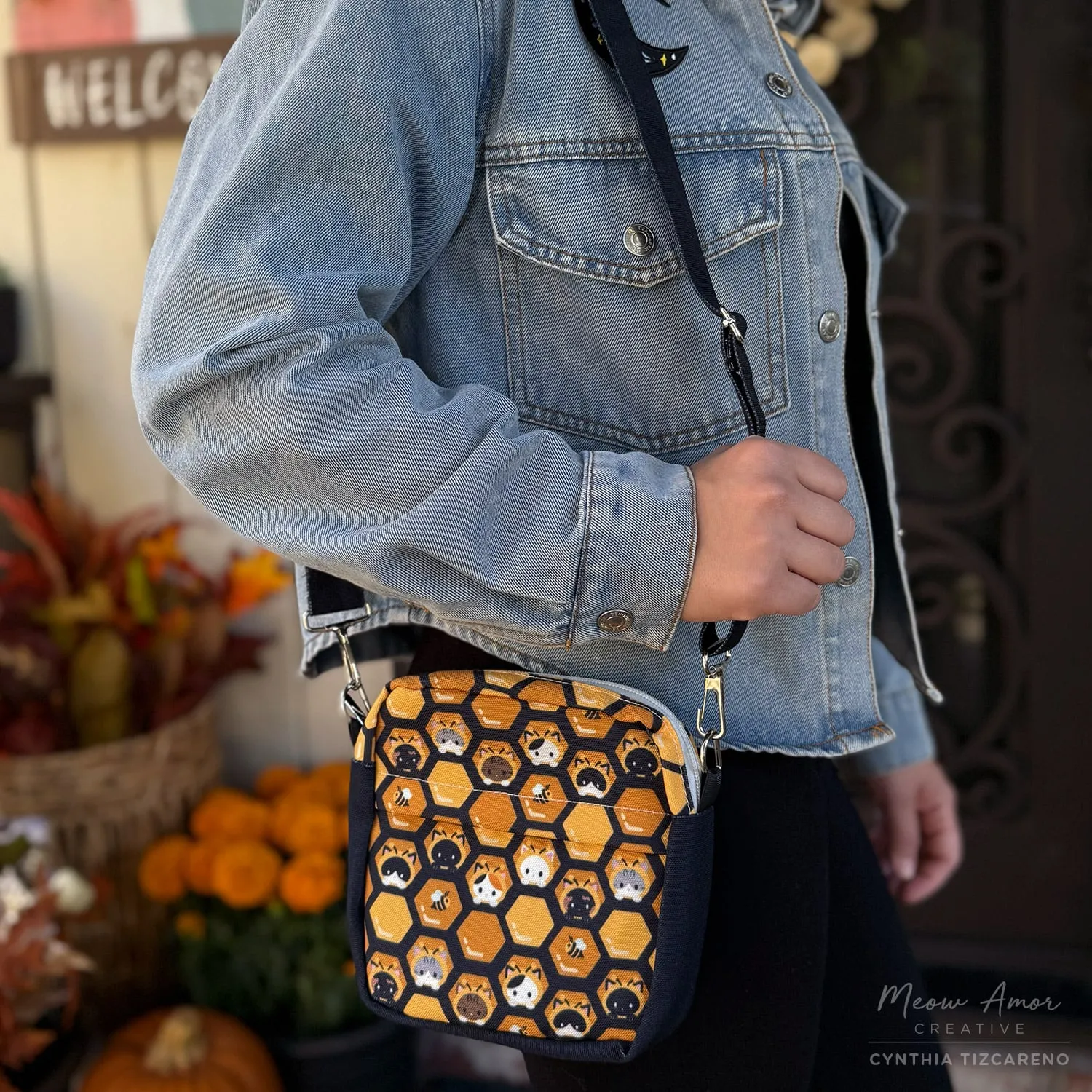 Bee Hive Cats Mini Crossbody Bag