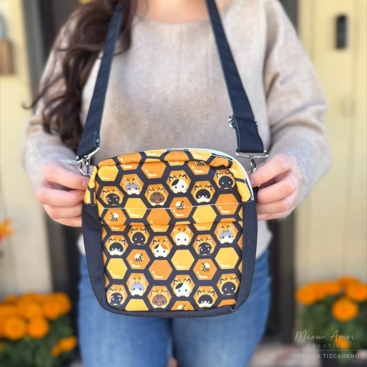 Bee Hive Cats Mini Crossbody Bag