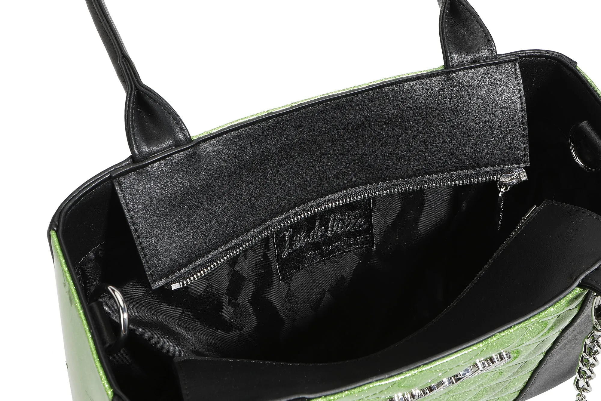 Black and Envy Green Sparkle Cha Cha Totes