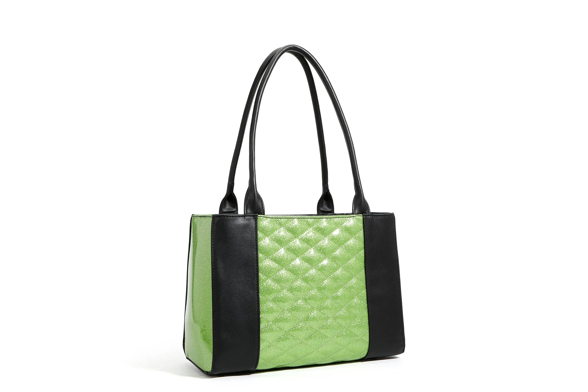 Black and Envy Green Sparkle Cha Cha Totes