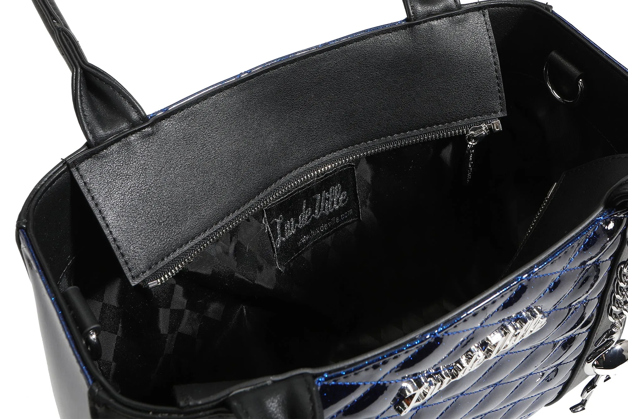 Black and Royal Blue Sparkle Cha Cha Totes