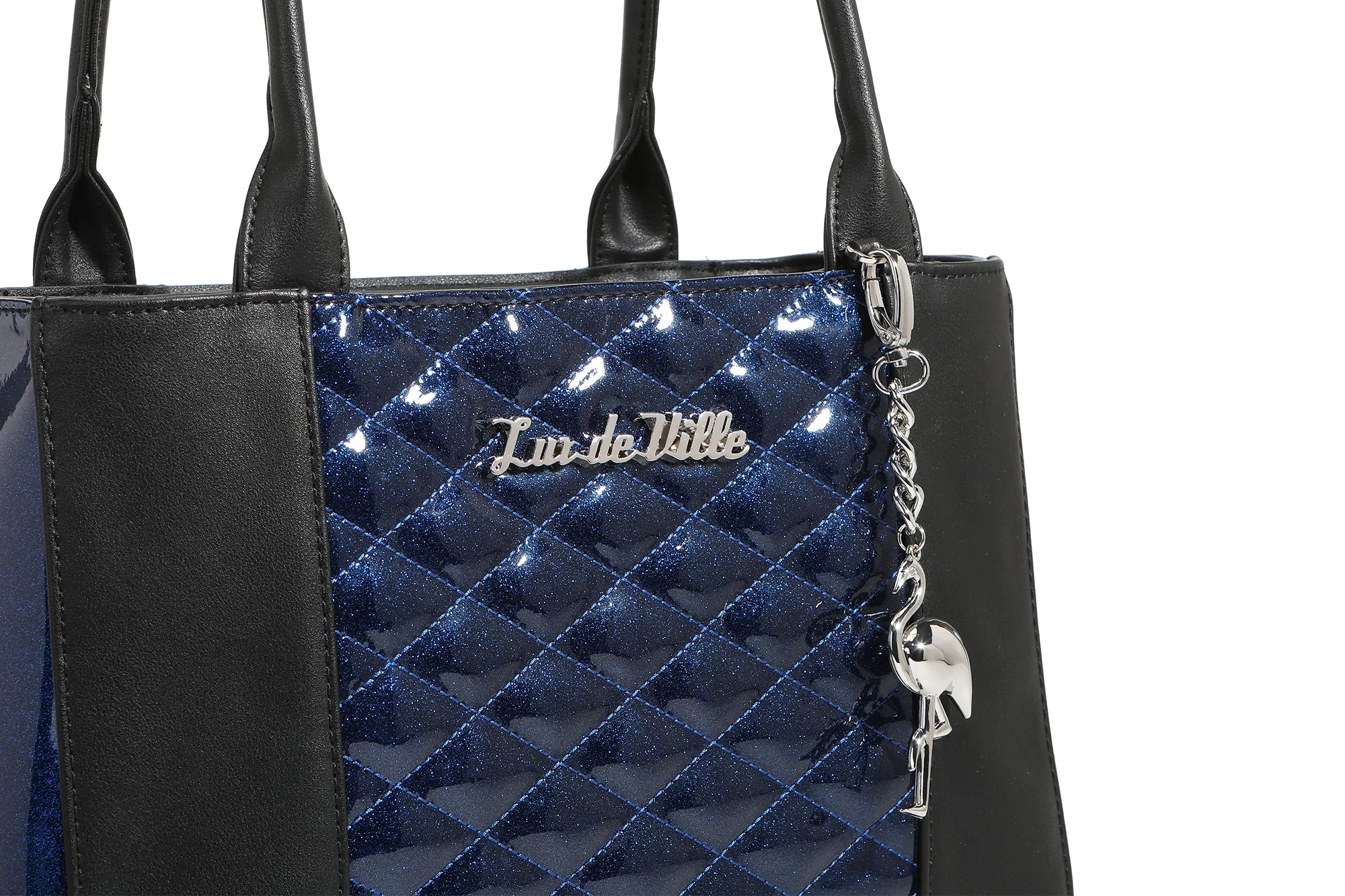 Black and Royal Blue Sparkle Cha Cha Totes