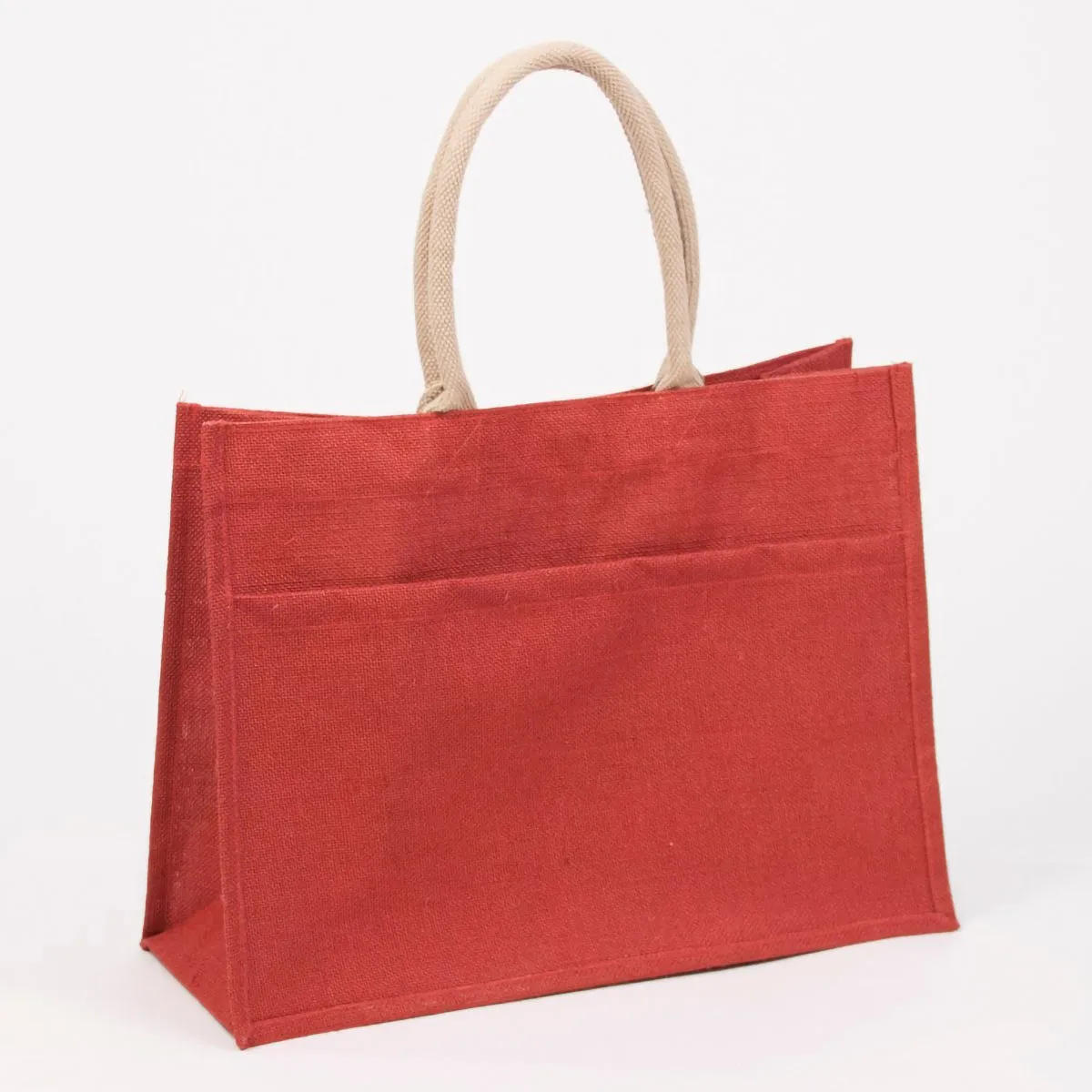 Black Jute Pocket Tote