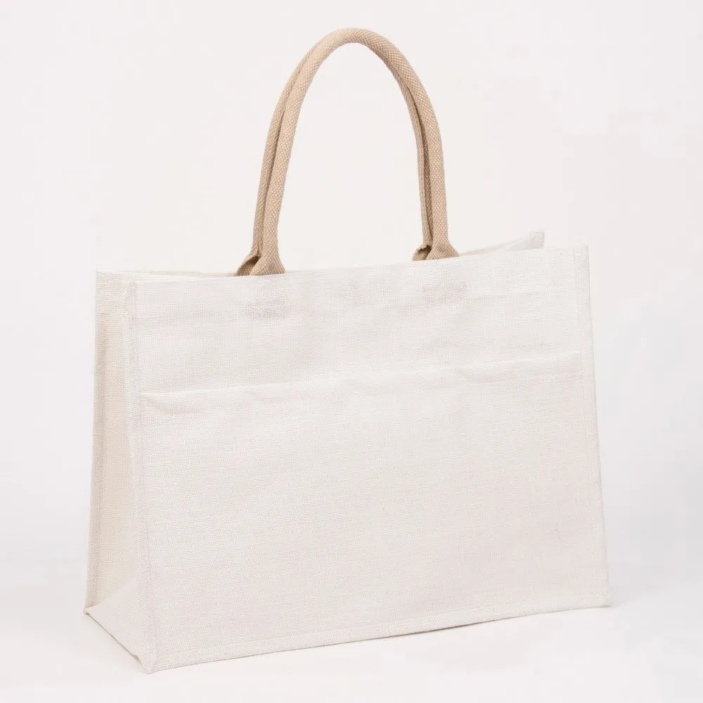 Black Jute Pocket Tote