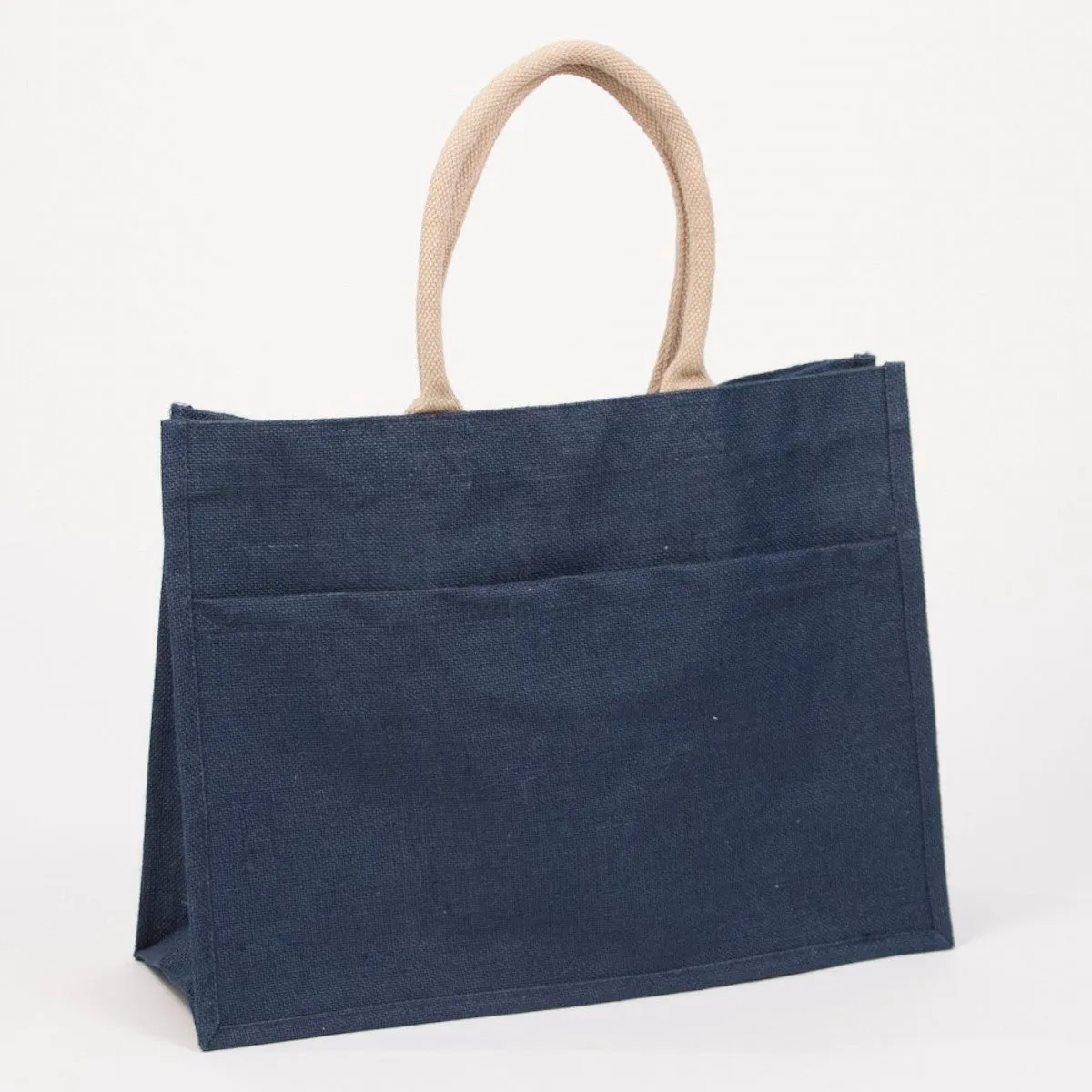 Black Jute Pocket Tote