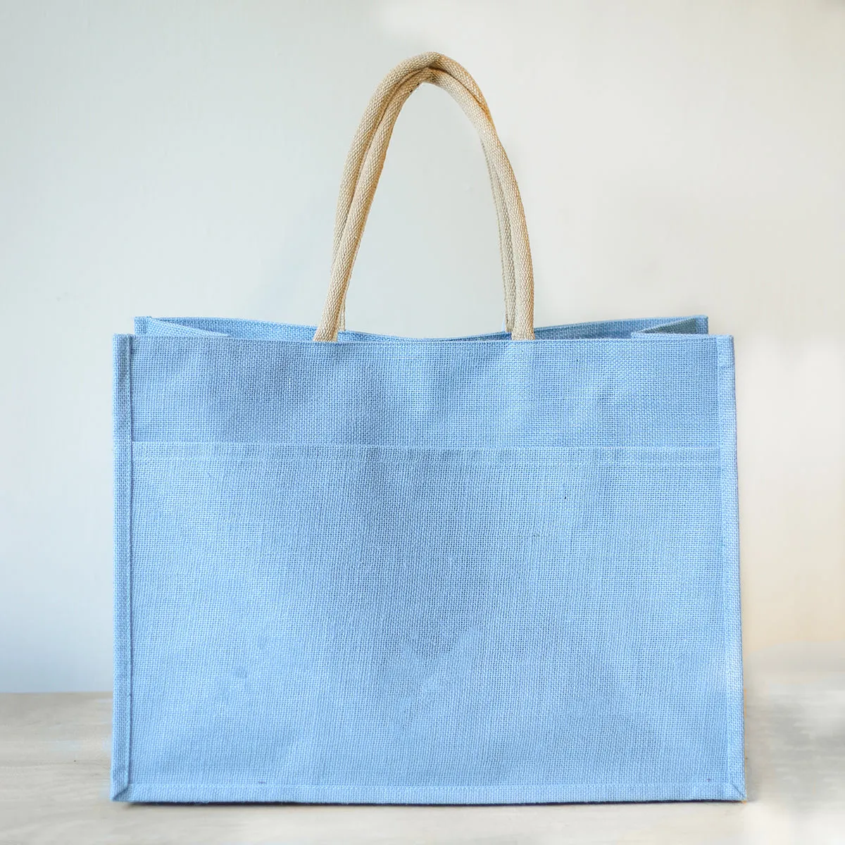 Black Jute Pocket Tote
