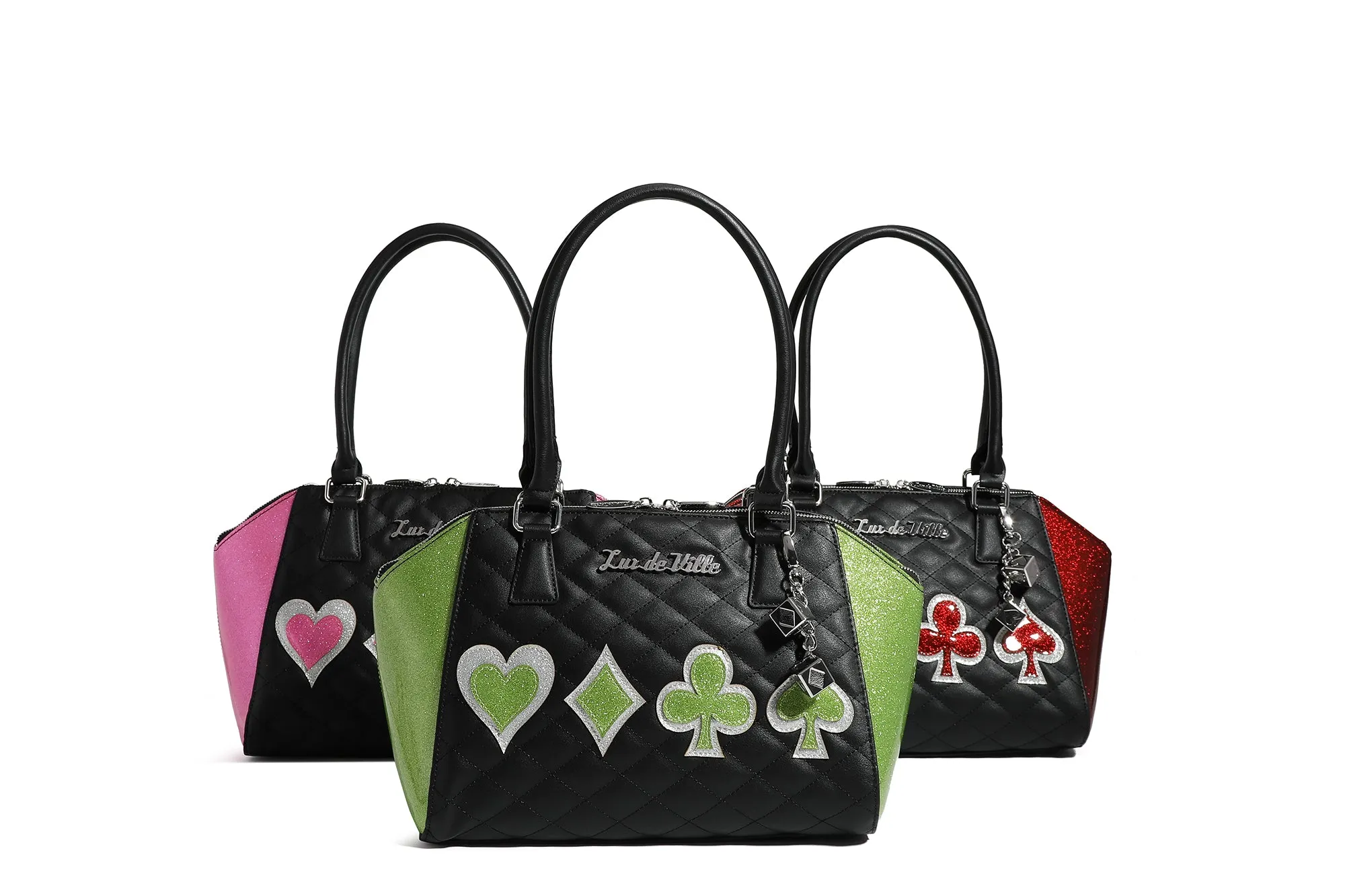 Black with Red Rum Sparkle De Lux Tote
