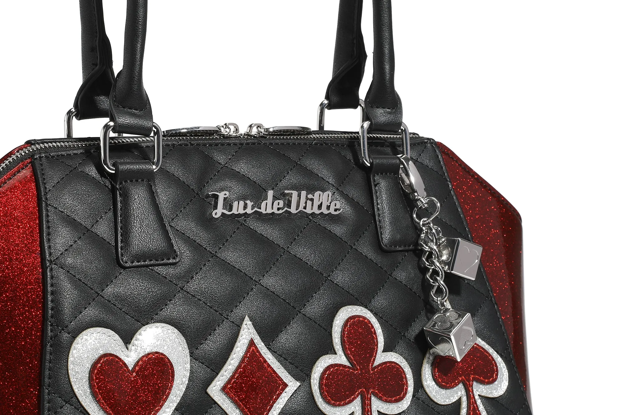 Black with Red Rum Sparkle De Lux Tote