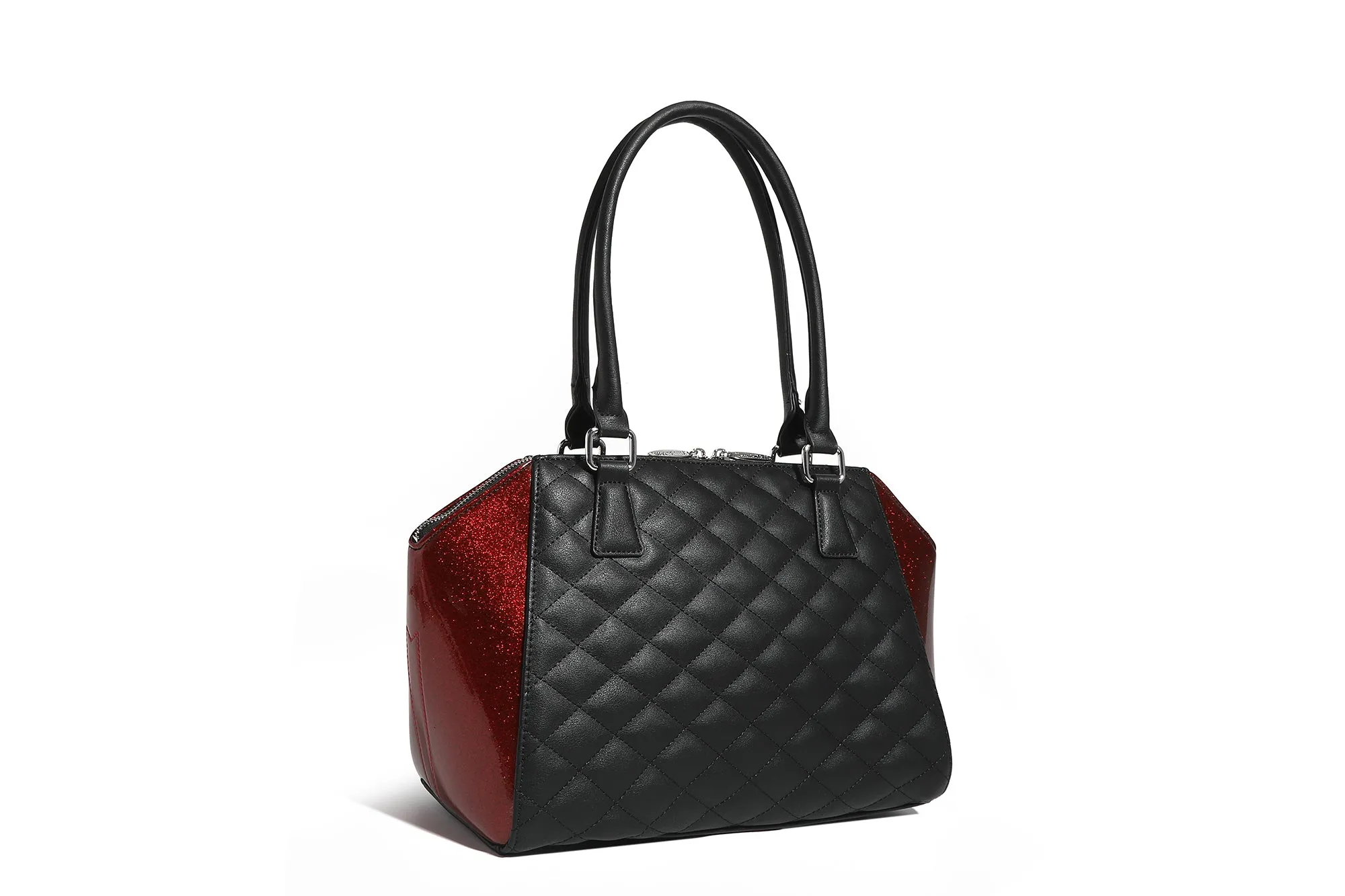 Black with Red Rum Sparkle De Lux Tote