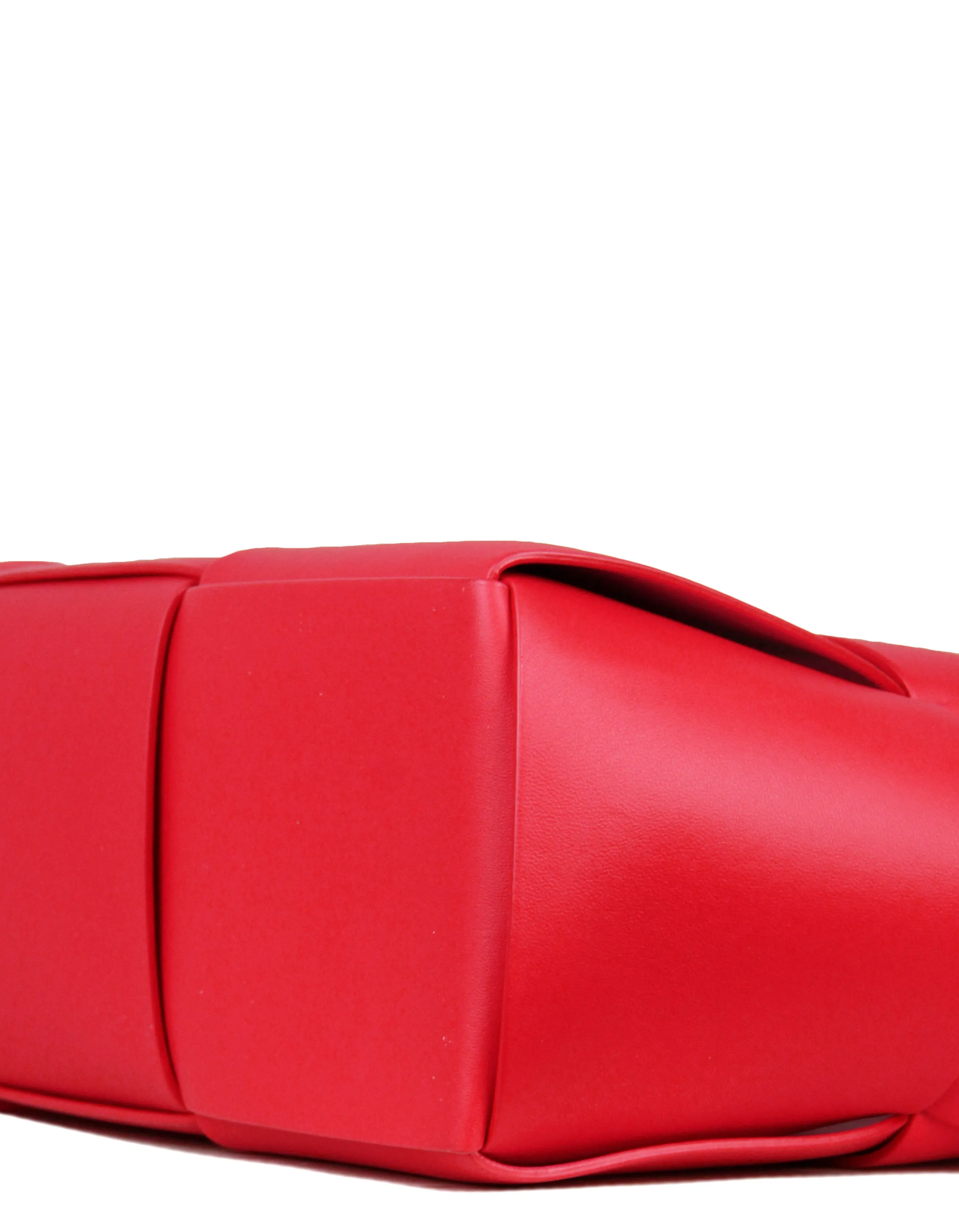 Bottega Veneta Red/Pink Medium Arco Intrecciato Leather Tote Bag
