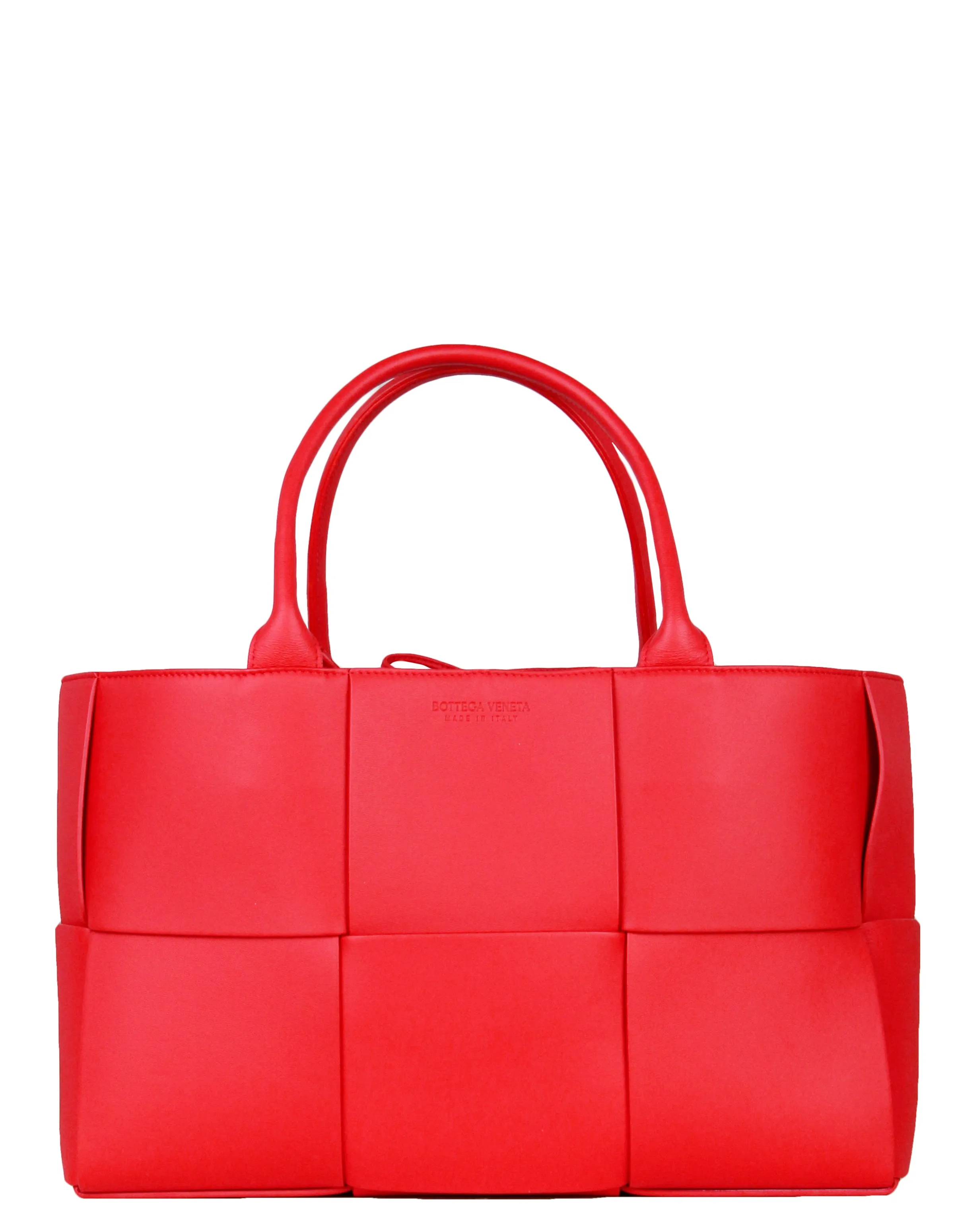 Bottega Veneta Red/Pink Medium Arco Intrecciato Leather Tote Bag