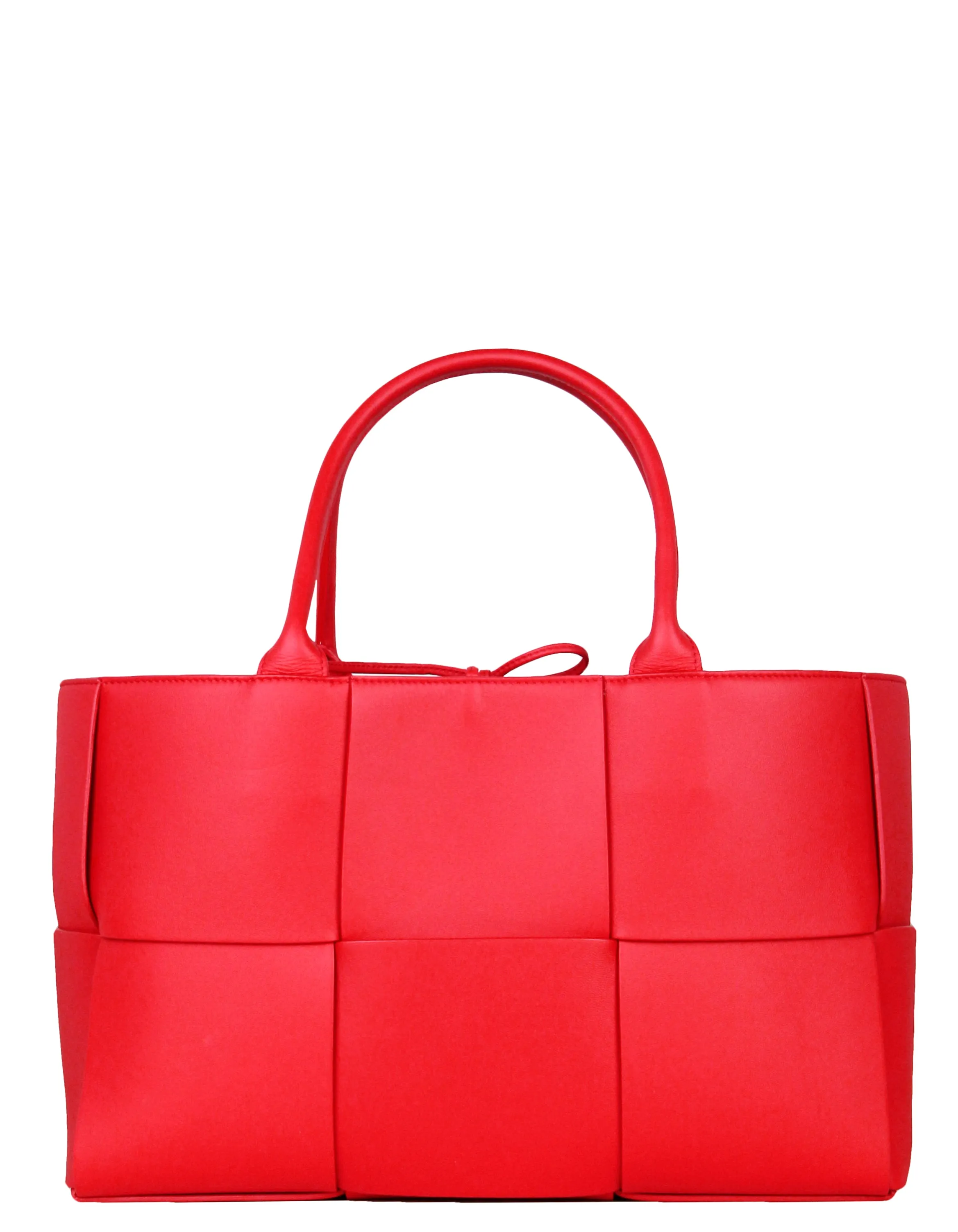 Bottega Veneta Red/Pink Medium Arco Intrecciato Leather Tote Bag