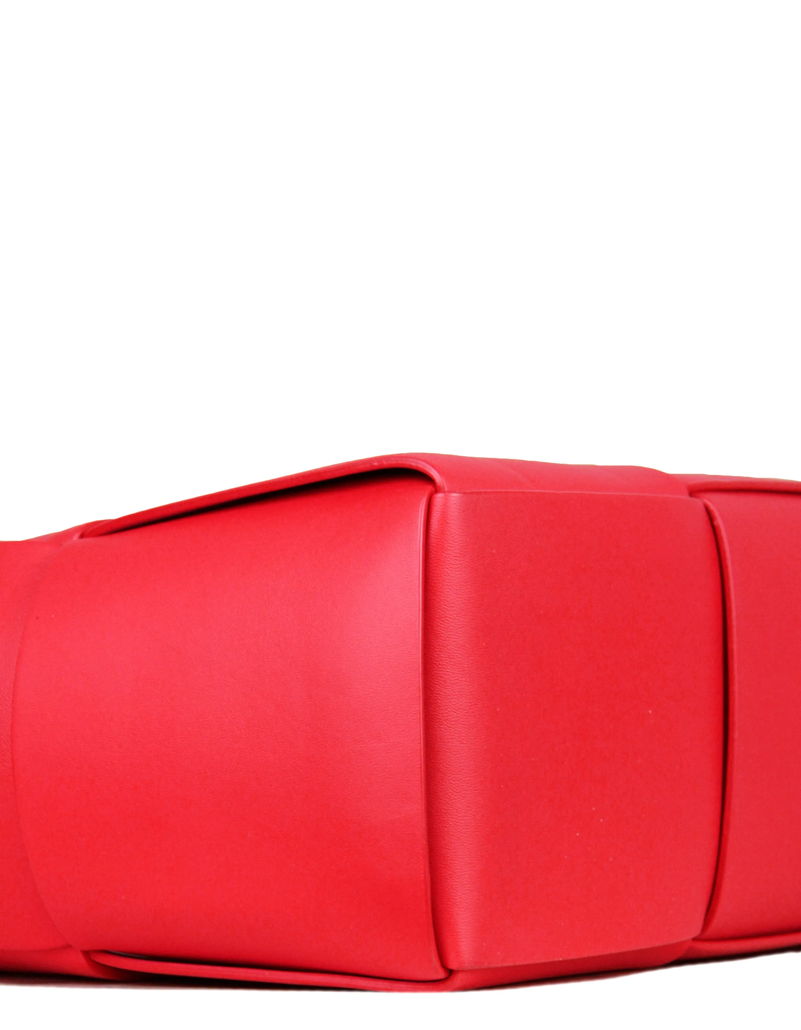 Bottega Veneta Red/Pink Medium Arco Intrecciato Leather Tote Bag