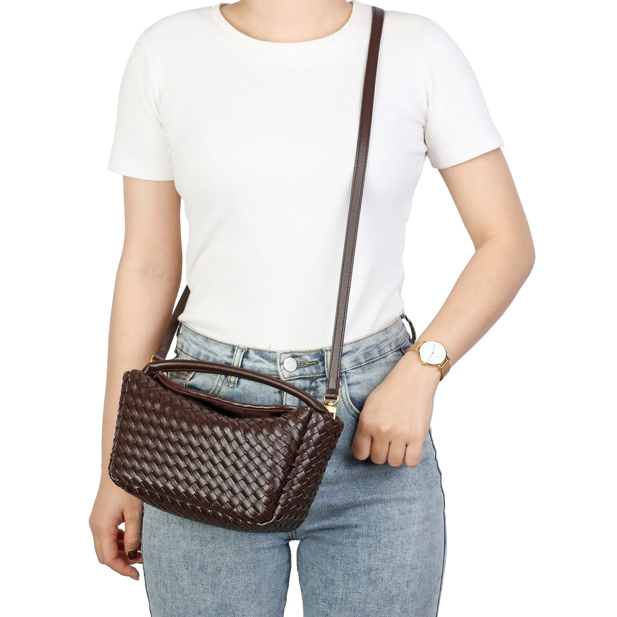 Braided Leather Crossbody Bag