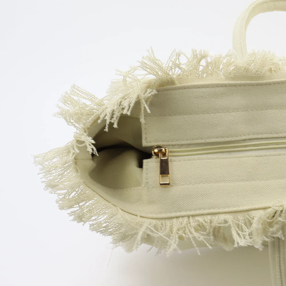 Canvas Beach Tote - Beige