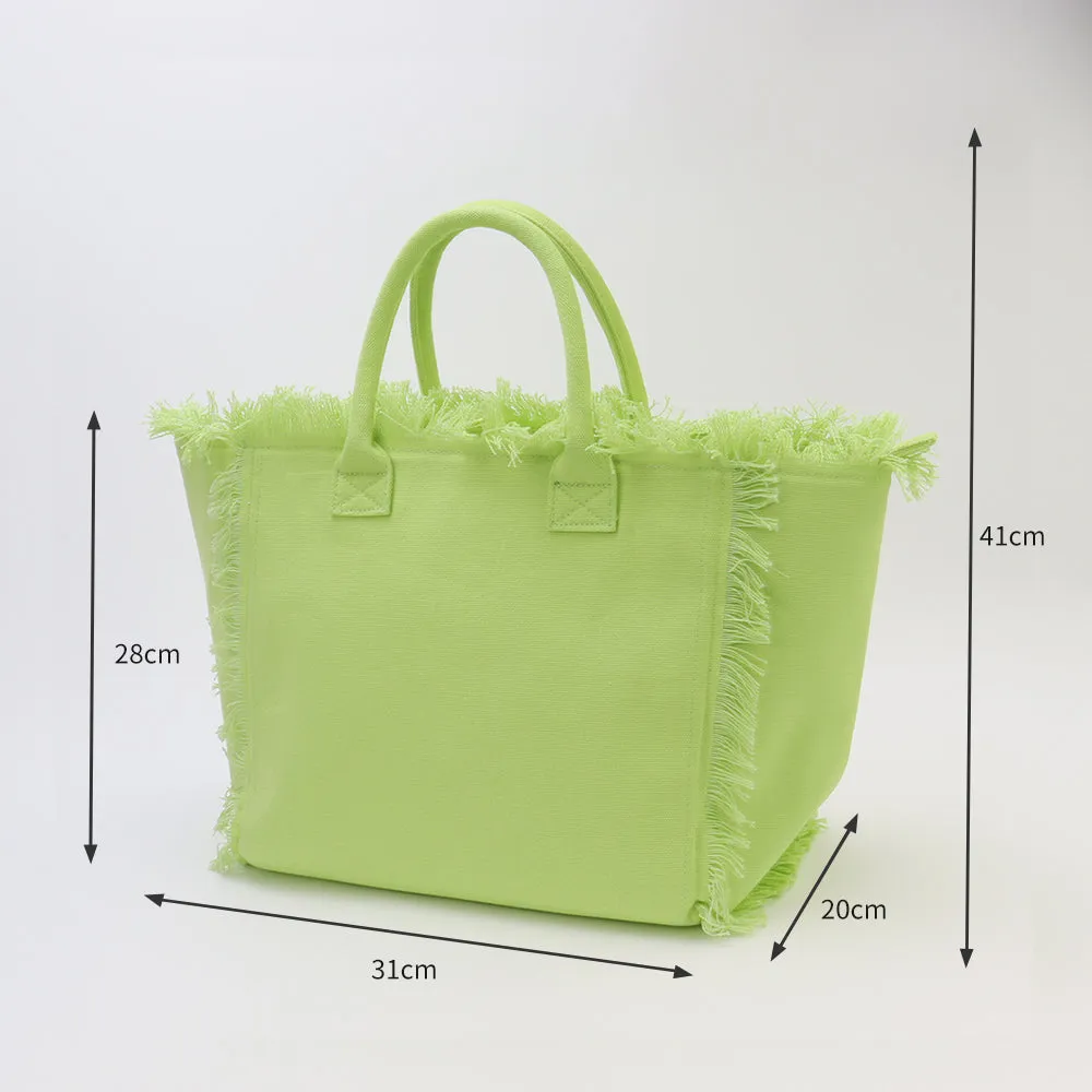 Canvas Beach Tote - Beige