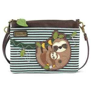 Chala Mini Crossbody - Sloth Family (Blue Stripe)
