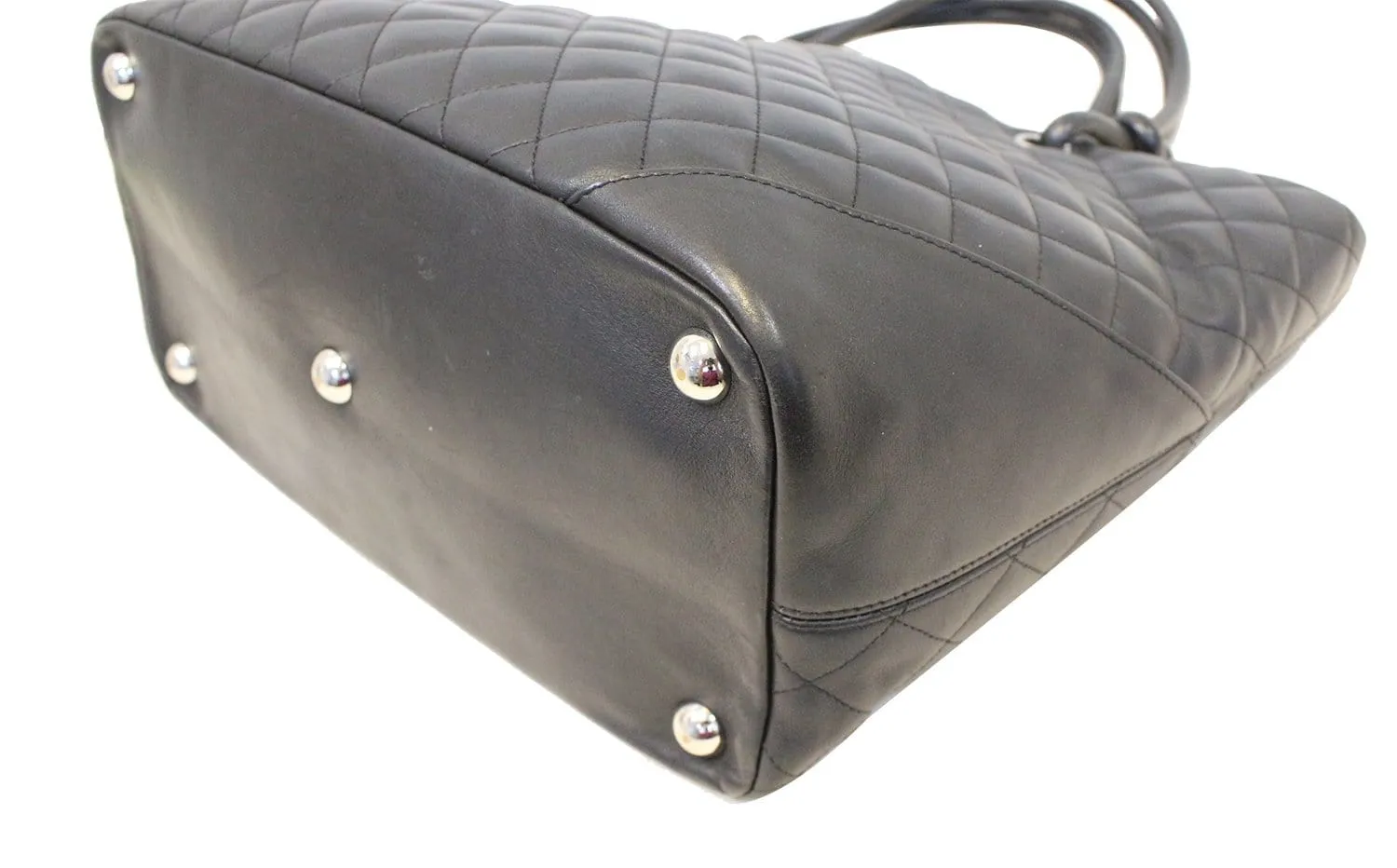 CHANEL Black Calf Skin Leather Large Cambon Tote Bag
