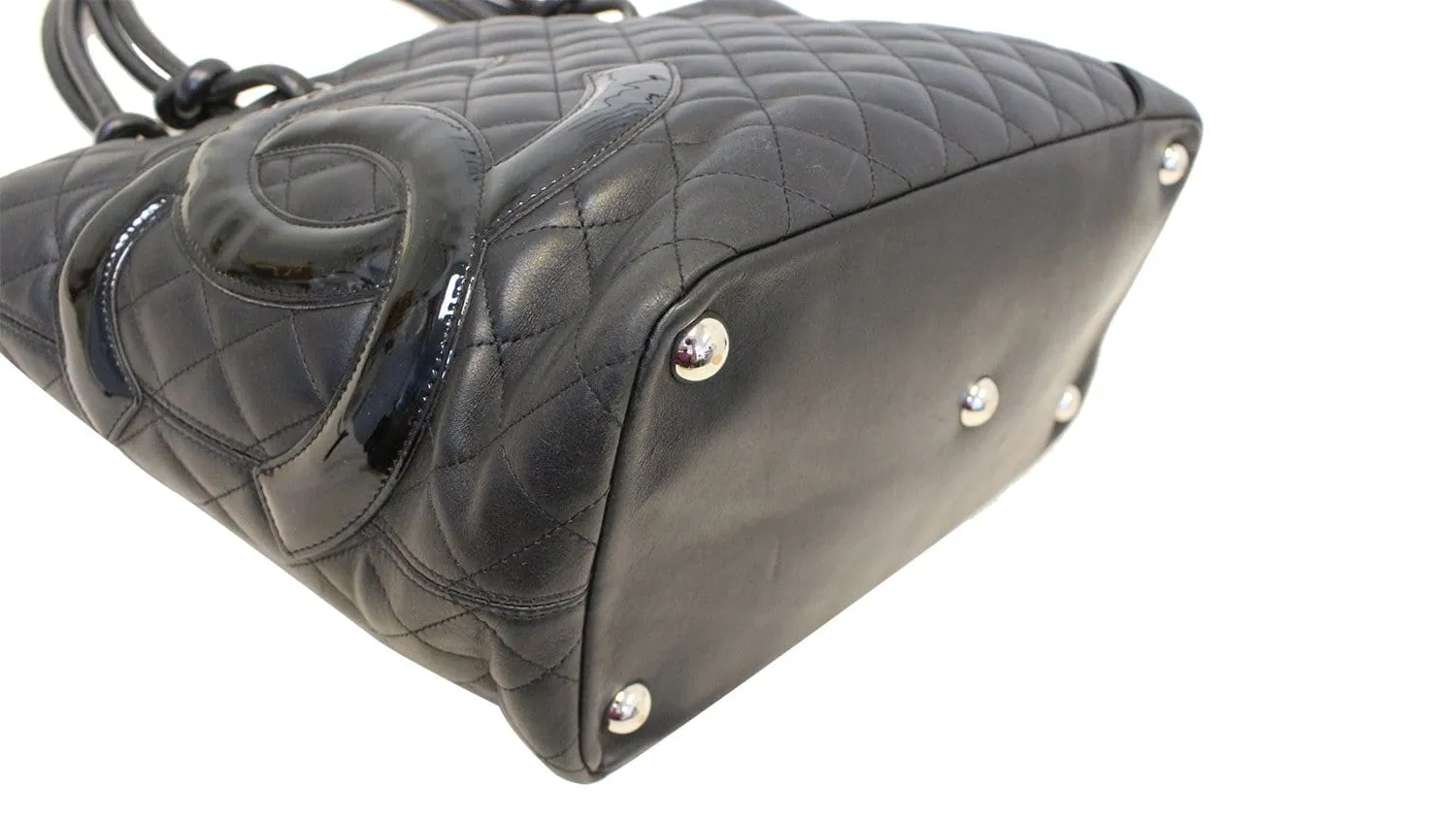 CHANEL Black Calf Skin Leather Large Cambon Tote Bag