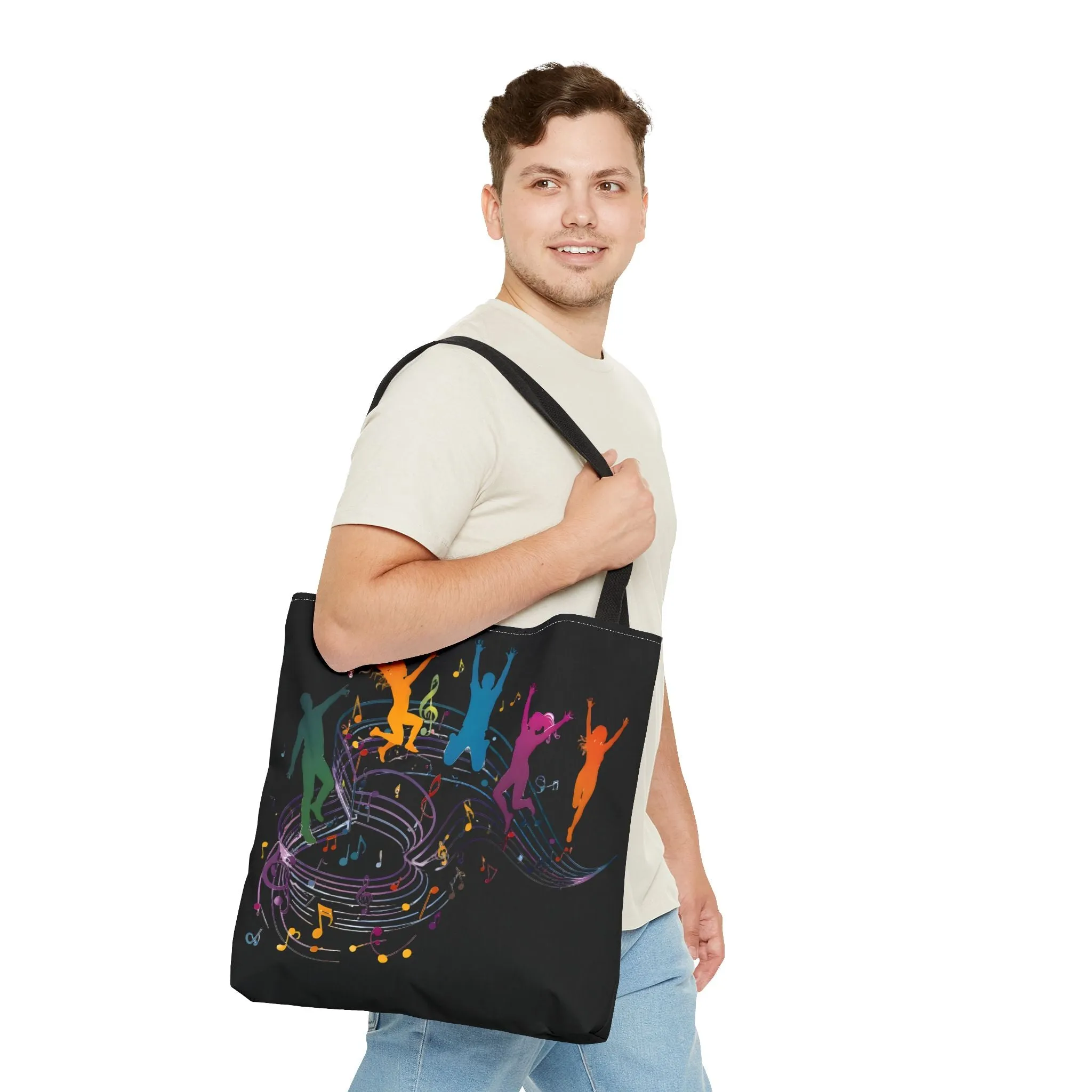 Colorful Music Vibes Tote Bag - Perfect for Music Lovers & Festival Goers