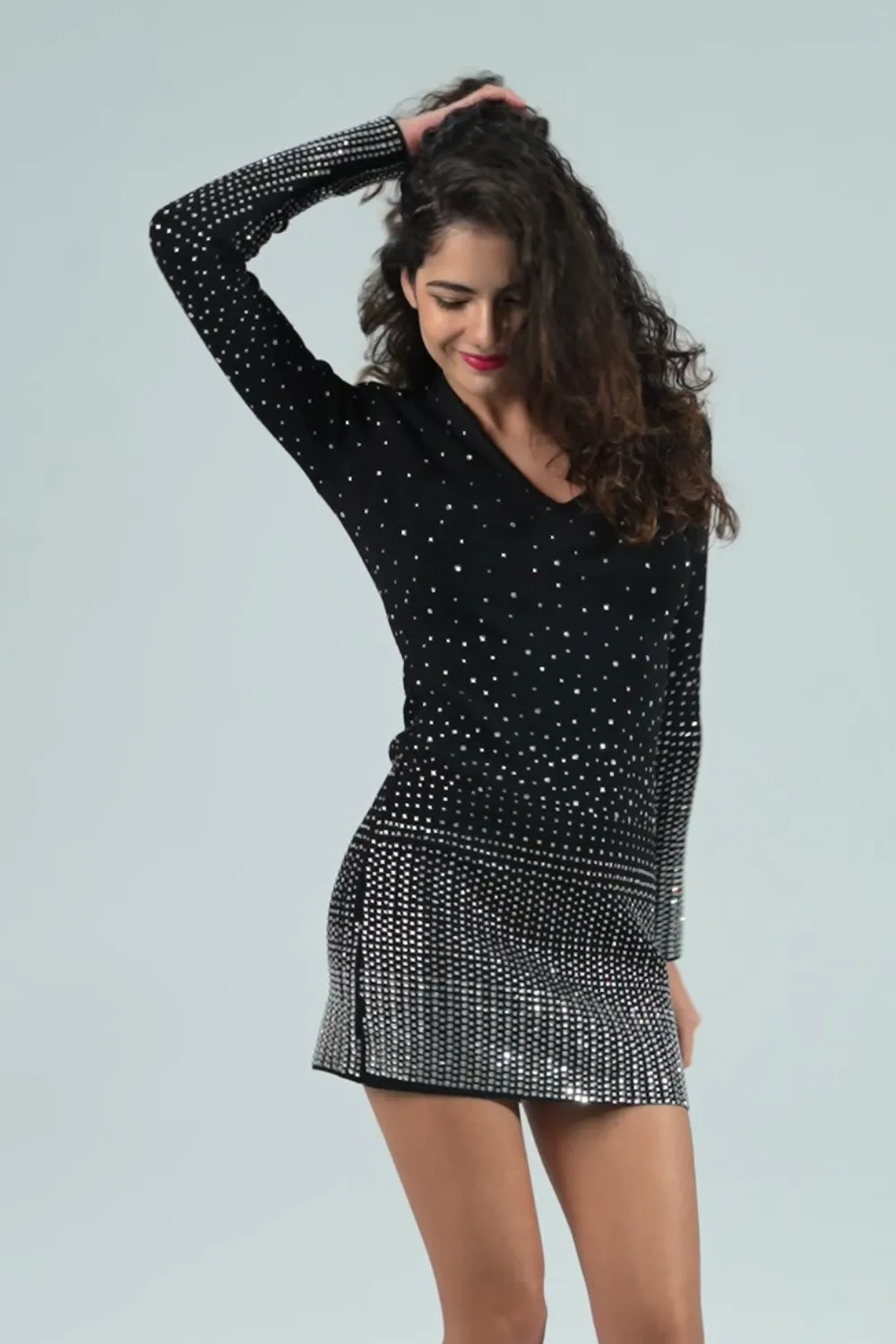 Crystalized Obsidian Mini Dress