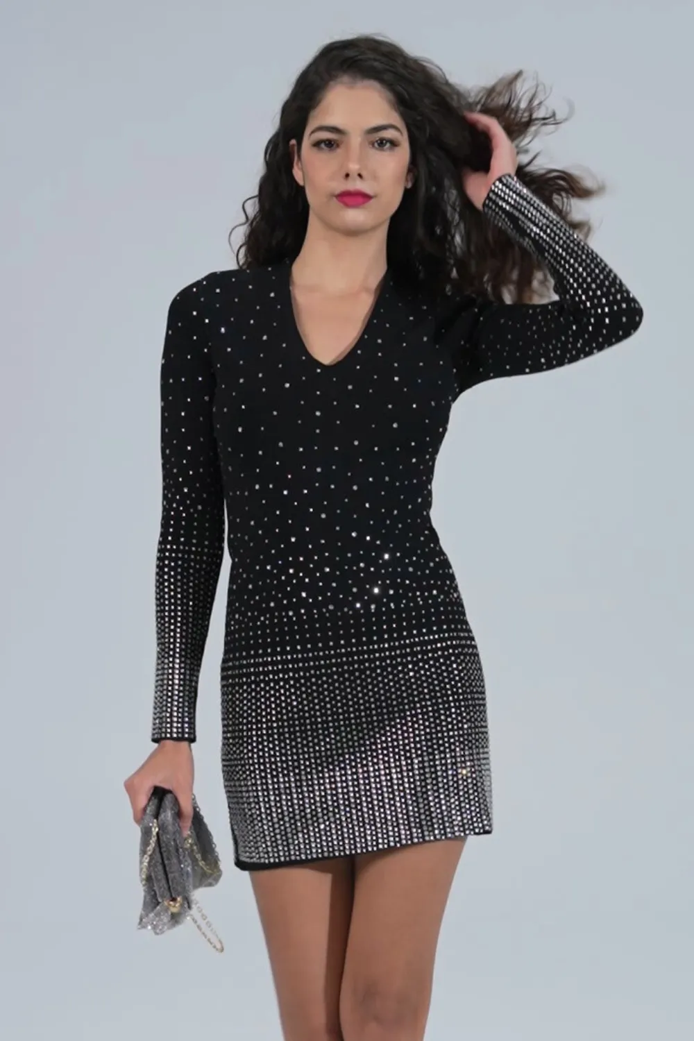 Crystalized Obsidian Mini Dress