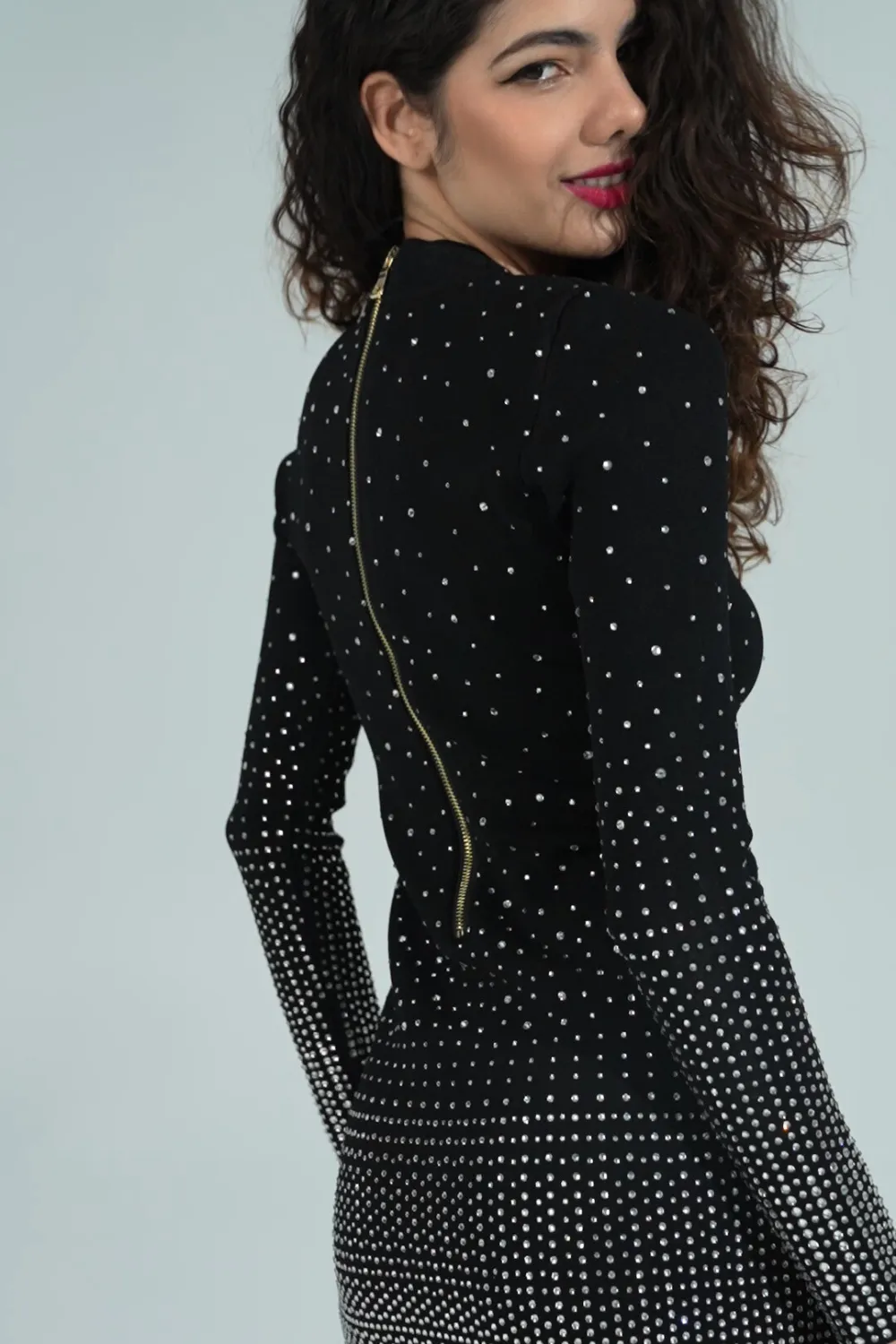 Crystalized Obsidian Mini Dress