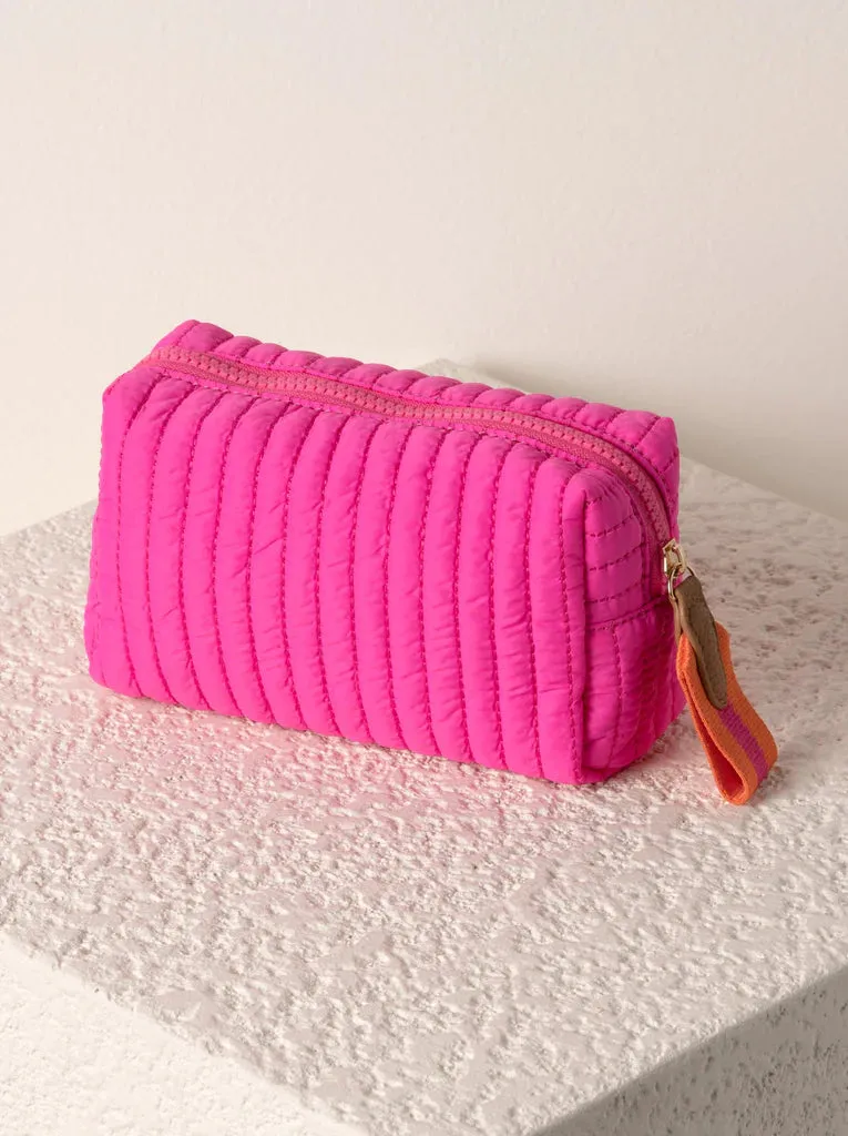 Ezra Quilted Nylon Cosmetic Pouch
