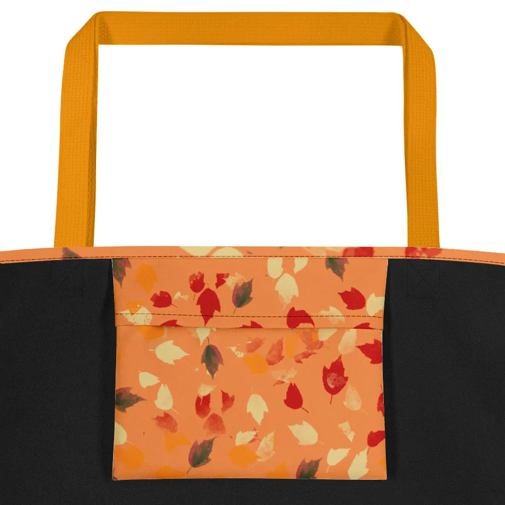 Fall Leaves Tote with Orange Background