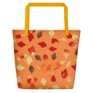 Fall Leaves Tote with Orange Background
