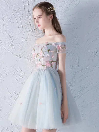 Flowers Appliques Beading cute Homecoming Dress