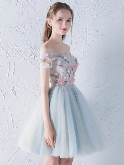 Flowers Appliques Beading cute Homecoming Dress