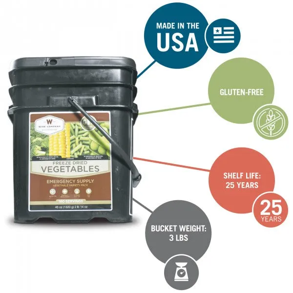 Gluten Free Emergency Freeze Dried Vegetables - 160 Servings
