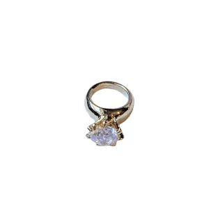 Gold CZ Mini Solitaire Ring Charm