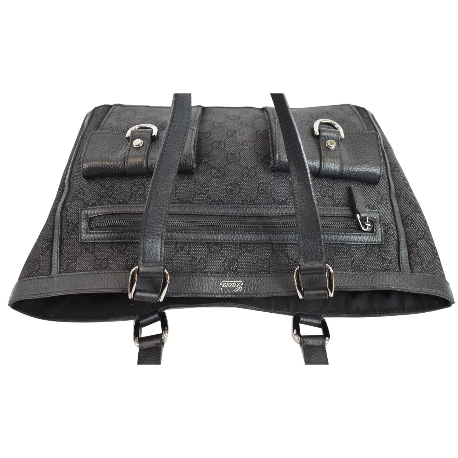 GUCCI Abbey Pocket Medium GG Denim Tote Bag Black 268639 - 20% OFF