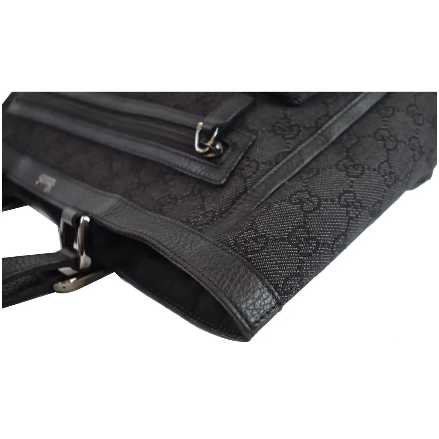 GUCCI Abbey Pocket Medium GG Denim Tote Bag Black 268639 - 20% OFF