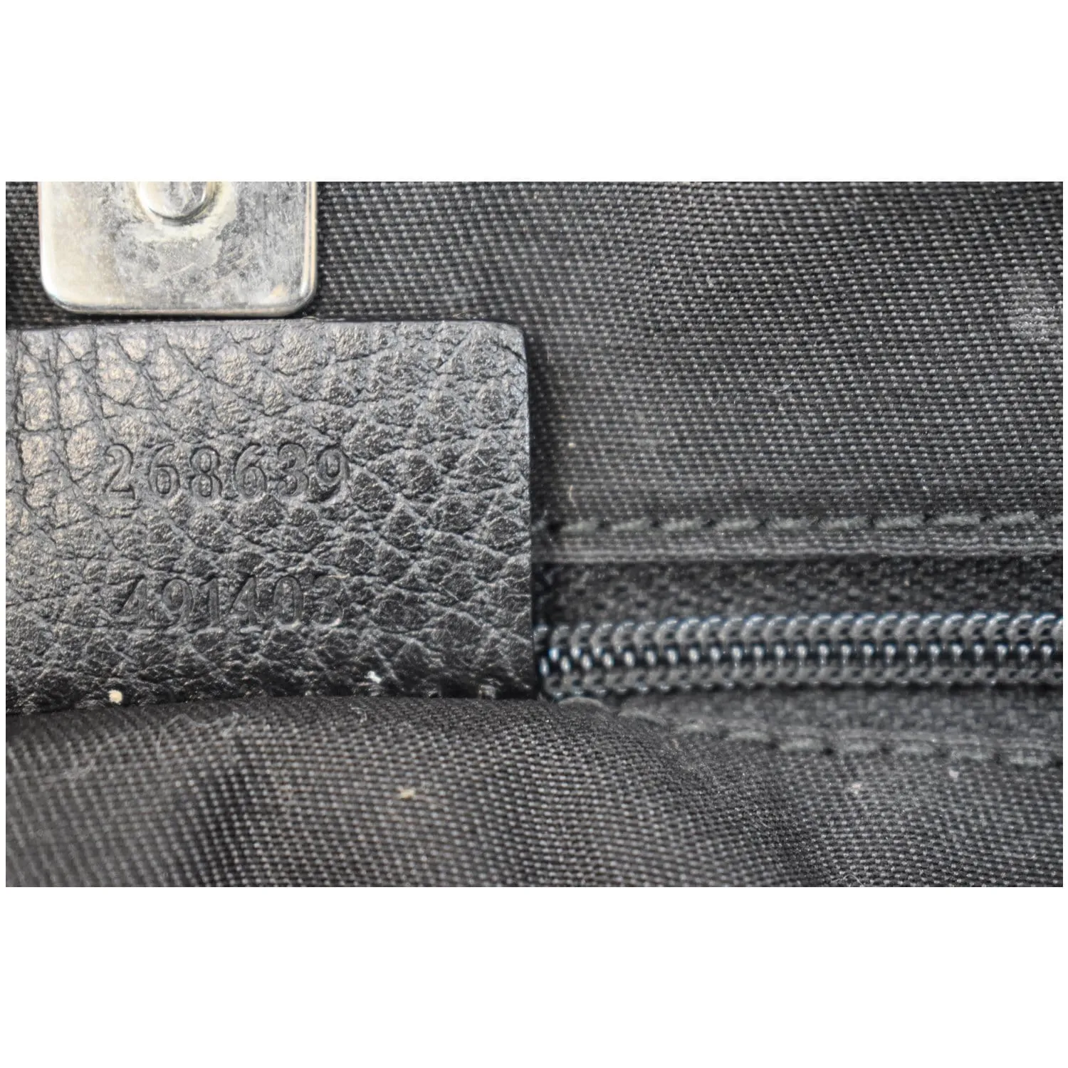GUCCI Abbey Pocket Medium GG Denim Tote Bag Black 268639 - 20% OFF