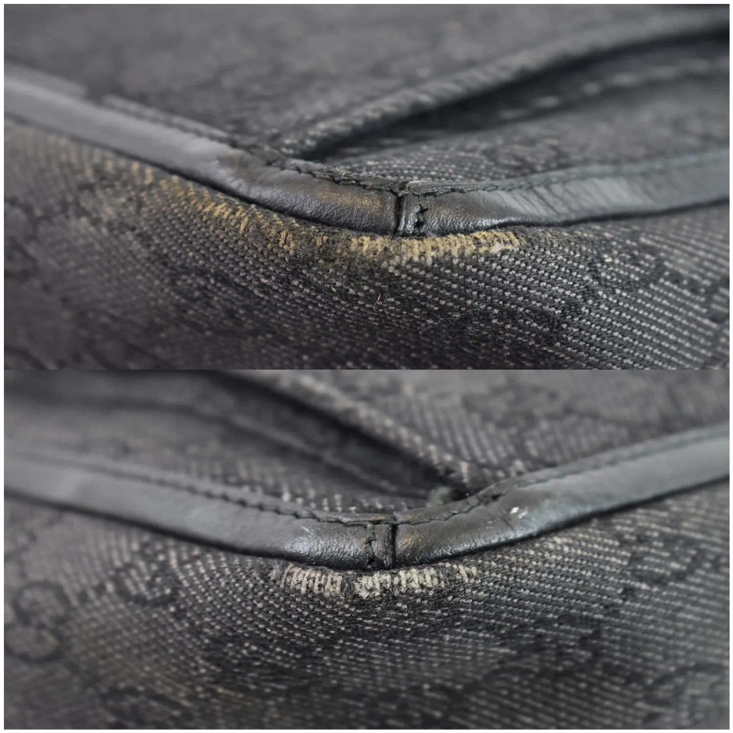 GUCCI Abbey Pocket Medium GG Denim Tote Bag Black 268639 - 20% OFF