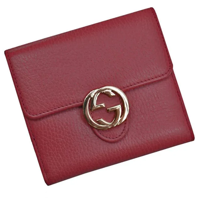 Gucci Interlocking GG French Wallet in Red
