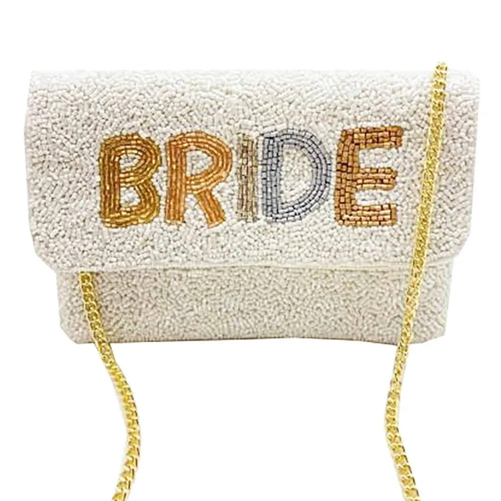 Hand-Beaded "Bride" Handbag – Elegant Wedding Accessory 💍✨.
