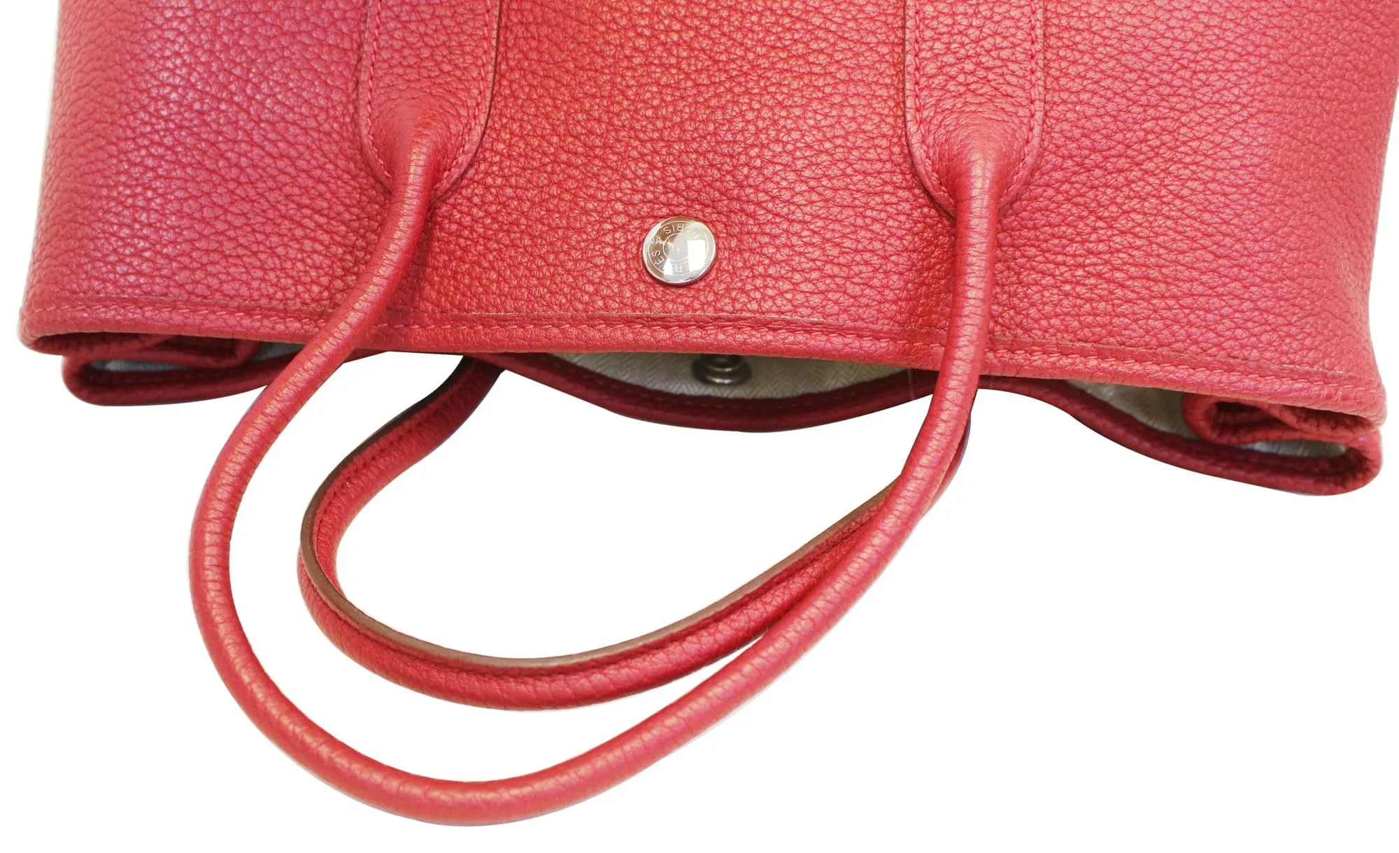 HERMES Negonda Leather Red Garden Party 30 Tote Bag