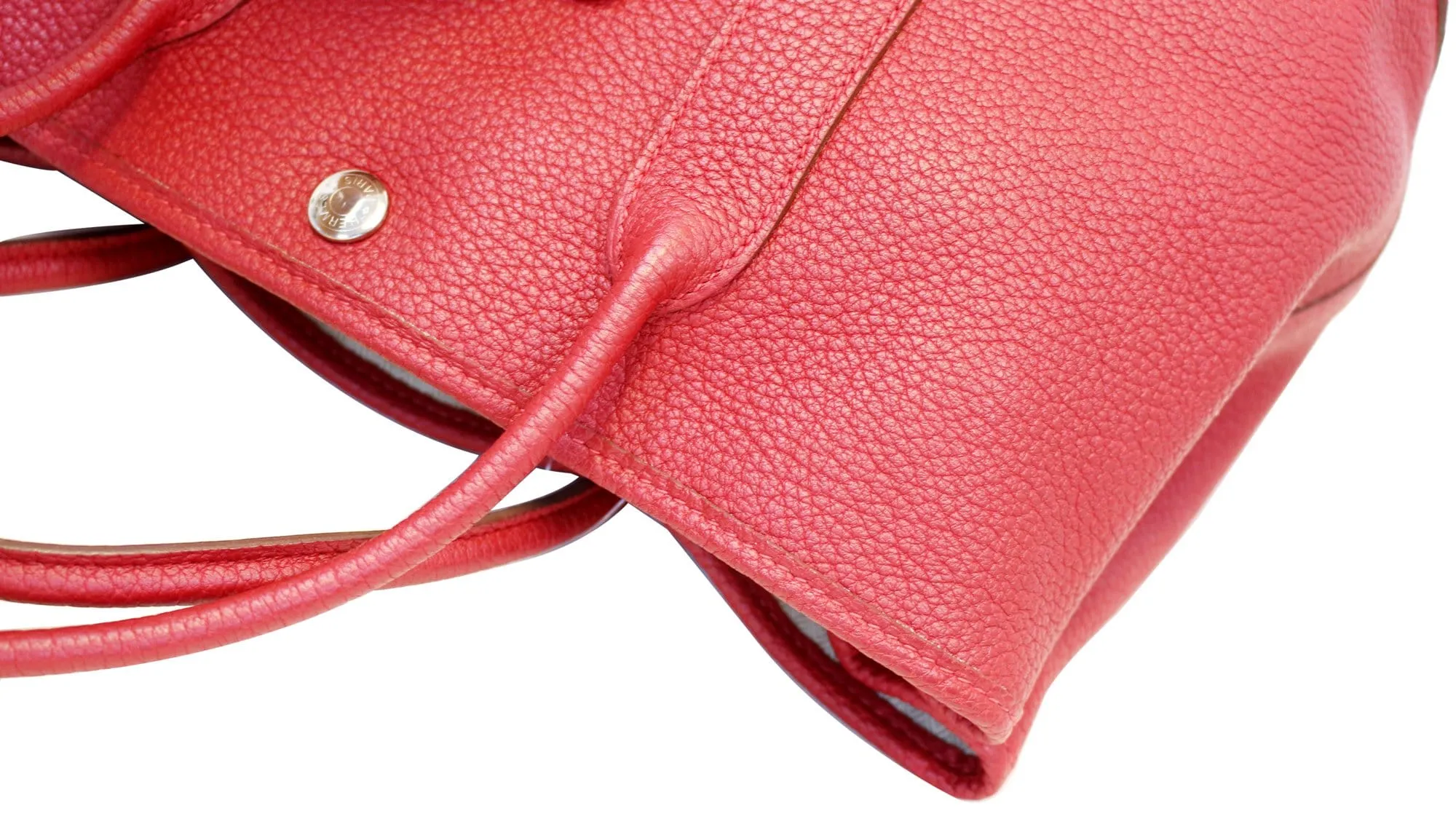 HERMES Negonda Leather Red Garden Party 30 Tote Bag