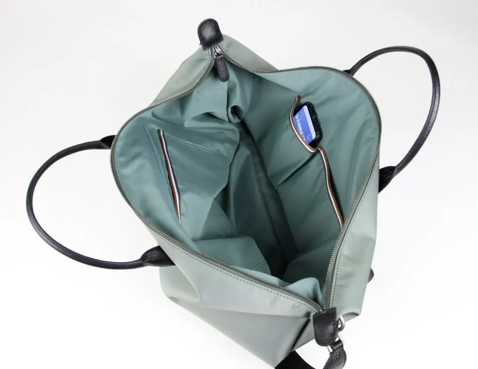 Khaki Womens Nylon Shoulder Totes Khaki Womens Nylon Shoulder Handbag Nylon Handbag Purse for Ladies