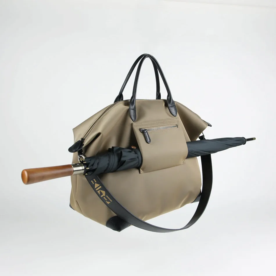 Khaki Womens Nylon Shoulder Totes Khaki Womens Nylon Shoulder Handbag Nylon Handbag Purse for Ladies